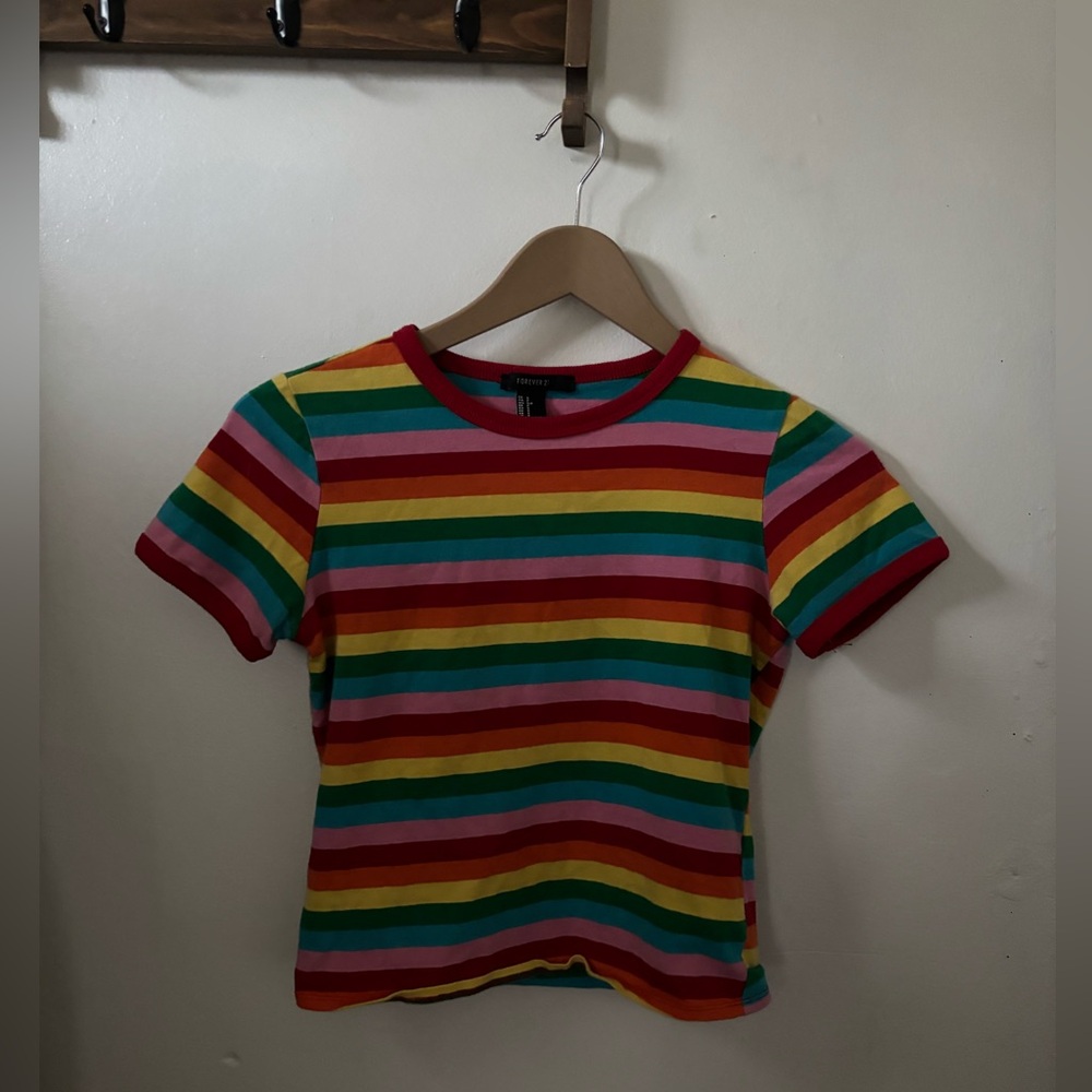 Forever 21 Red and Yellow Crop Top